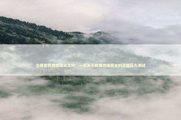 当商业机密在指尖流转：一次关于数据传输安全的深度压力测试